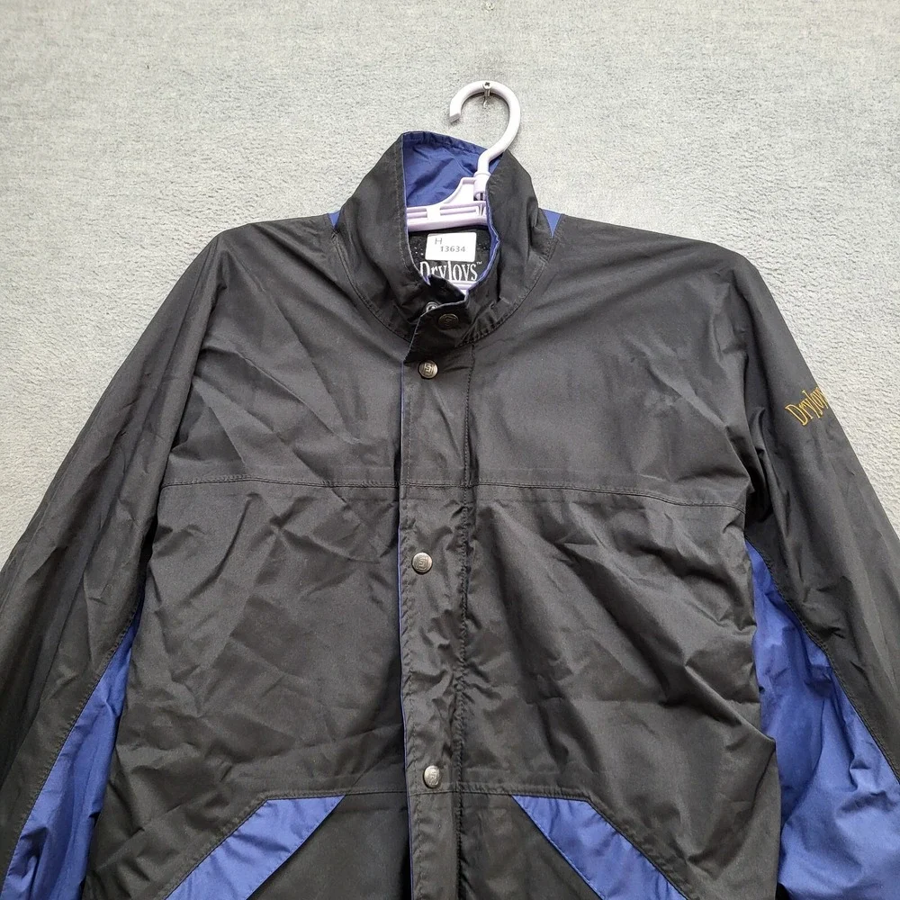VINTAGE FootJoy Men Jacket‎ Medium Black DryJoys Windbreaker Full Zip